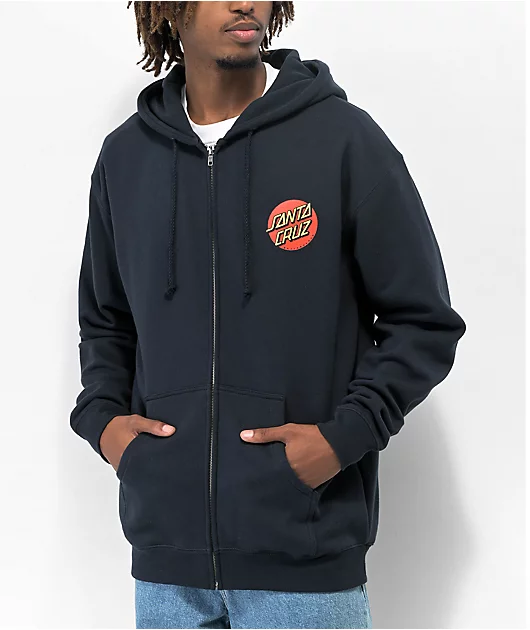 Santa Cruz Classic Dot Navy Zip Hoodie