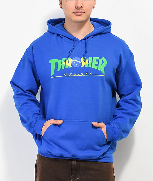 Thrasher Brazil Revista Blue Hoodie