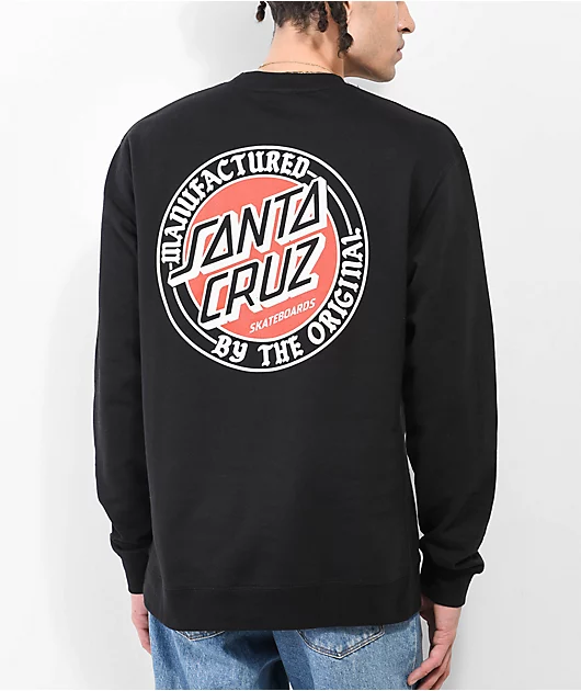 Santa Cruz Club Dot Black Crewneck Sweatshirt
