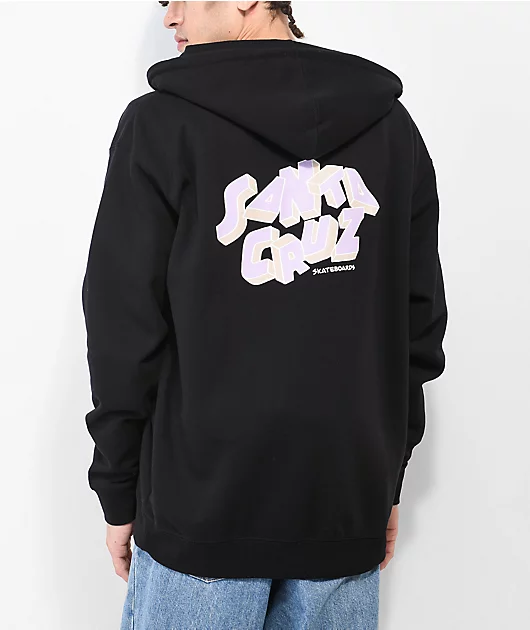 Santa Cruz Scattered Strip Black Zip Hoodie