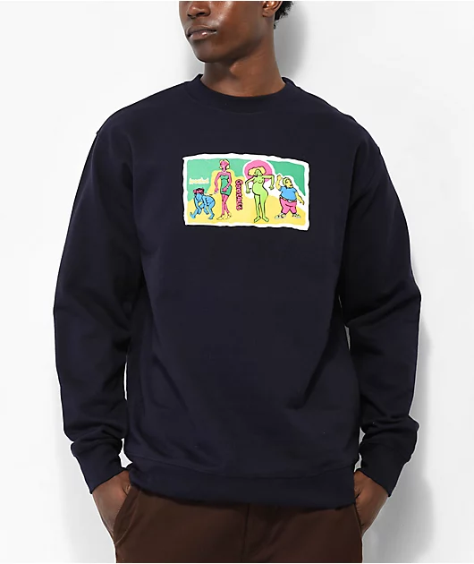 Krooked Family Affair Navy Crewneck Sweatshirt