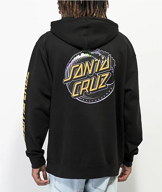 Santa Cruz Holographic Wave Dot Black Hoodie