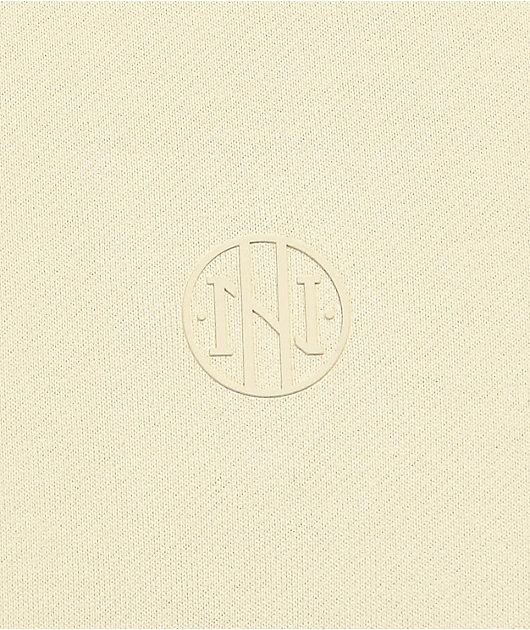 Ninth Hall Fundamentals Tan Distressed Boxy Crewneck Sweatshirt