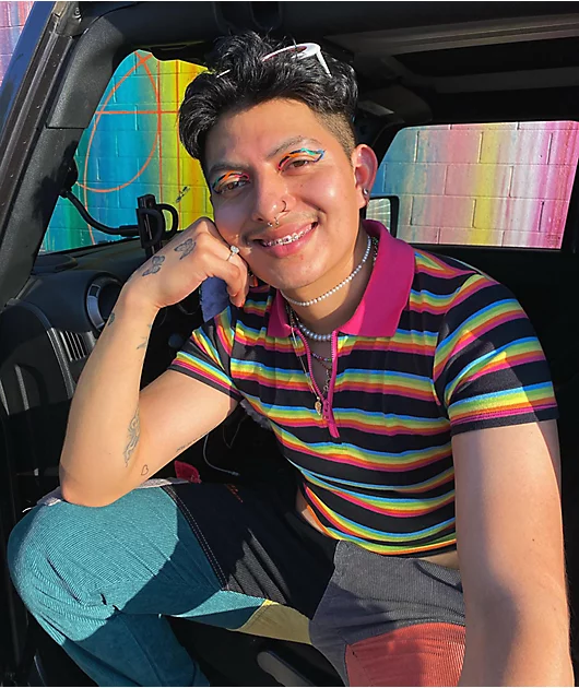 18328-a-lab-cordina-rainbow-zip-crop-polo-shirt-4.webp A-Lab Cordina Rainbow Zip Crop Polo Shirt