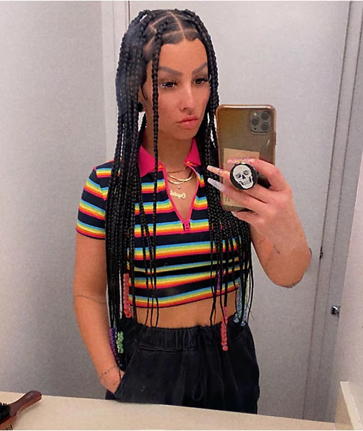 18328-a-lab-cordina-rainbow-zip-crop-polo-shirt-5.webp A-Lab Cordina Rainbow Zip Crop Polo Shirt