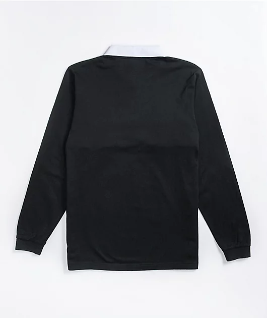 Santa Cruz Strip Block Black Long Sleeve Polo Shirt