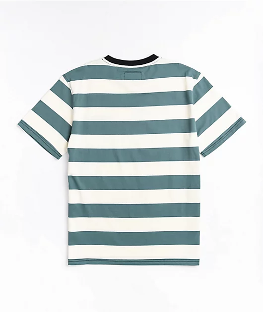 Welcome Thicc Stripe Bone & Atlantic T-Shirt