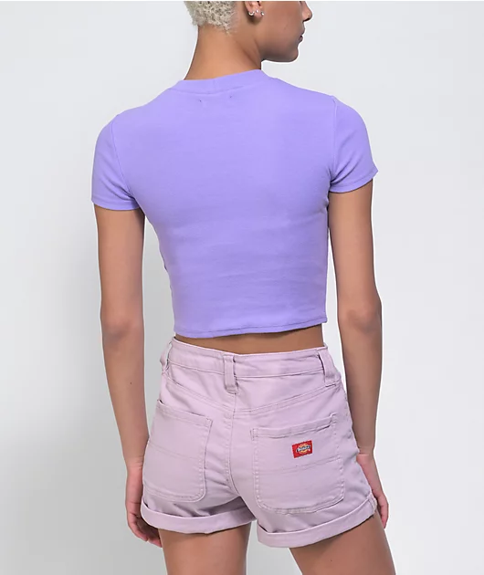 Ninth Hall Fundamentals Cuddie Lavender Cut Out Crop Top