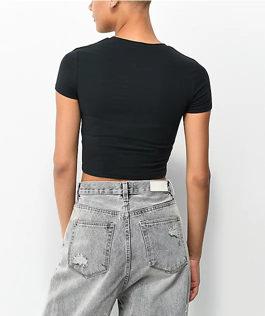 A-Lab Serina Mushroom Black Crop T-Shirt