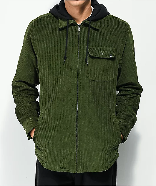 18670-empyre-fluke-green-hooded-corduroy-woven-long-sleeve-shirt-5.webp Empyre Fluke Green Hooded Corduroy Woven Long Sleeve Shirt