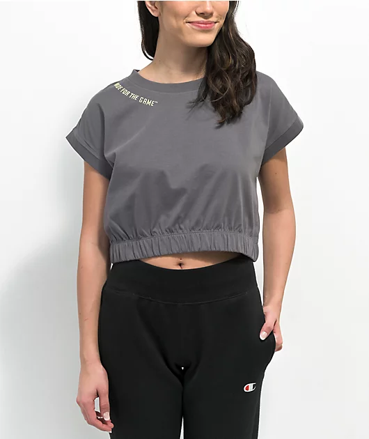 Spalding Grey Crop T-Shirt