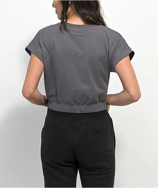 Spalding Grey Crop T-Shirt