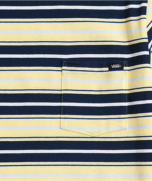 Vans Kids Stripe Blue & Yellow Pocket T-Shirt