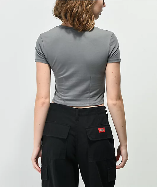 Vitriol Verity Anime Grey Crop T-Shirt