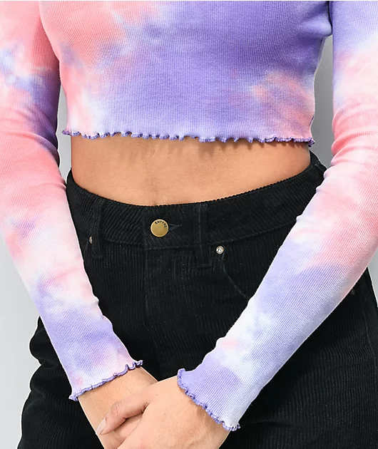 18743-a-lab-patina-pink-purple-tie-dye-crop-long-sleeve-t-shirt-3.webp A-Lab Patina Pink & Purple Tie Dye Crop Long Sleeve T-Shirt