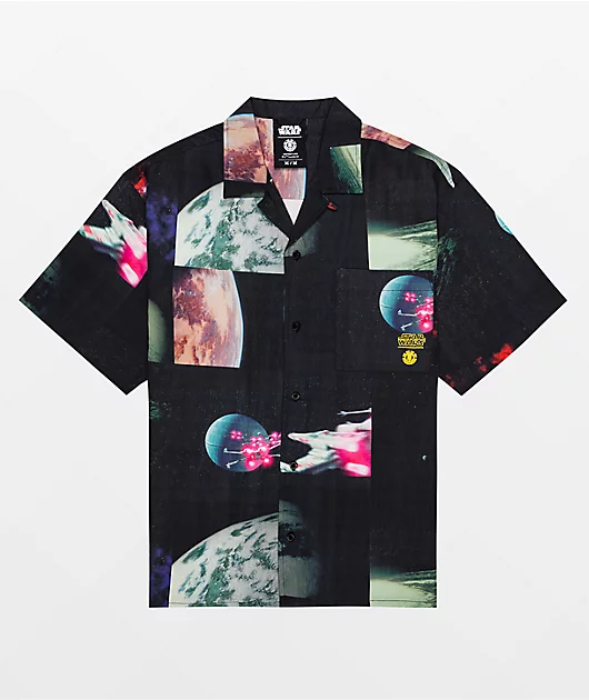 Element x Star Wars Solar Resort Black Short Sleeve Button Up Shirt