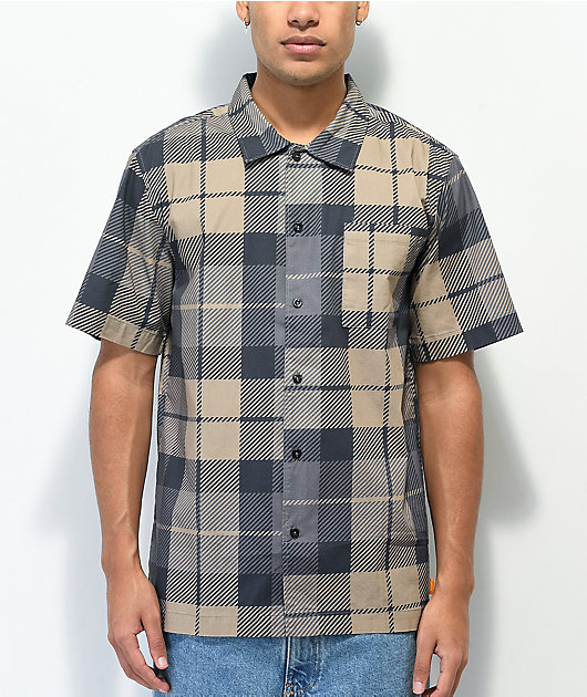 Enjoi Rad Brown & Grey Short Sleeve Button Up Shirt