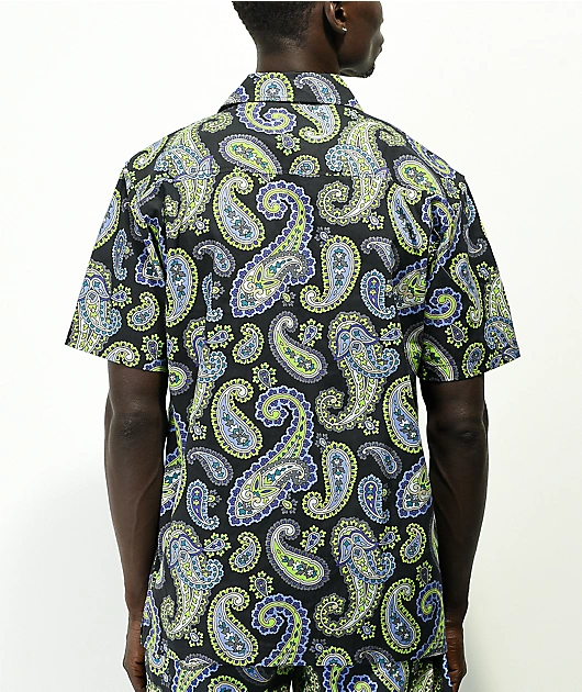 HUF Paisley Black Short Sleeve Button Shirt