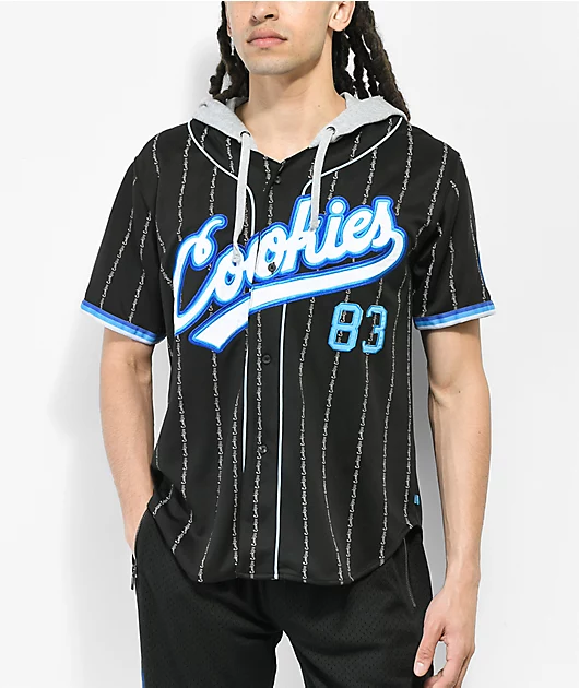 Cookies Puttin In Work Black Hooded Baseball Jersey