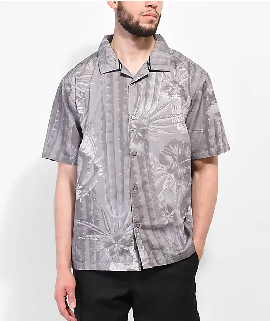 Primitive Highness Camo Woven Natural Button Up T-Shirt