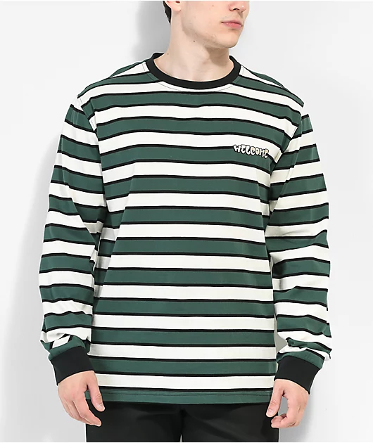 18974-welcome-cooper-spruce-green-white-stripe-long-sleeve-t-shirt-2.webp Welcome Cooper Spruce Green & White Stripe Long Sleeve T-Shirt
