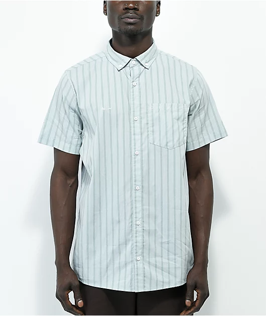 WORBLE W- Blue Stripe Short Sleeve Button Up Shirt