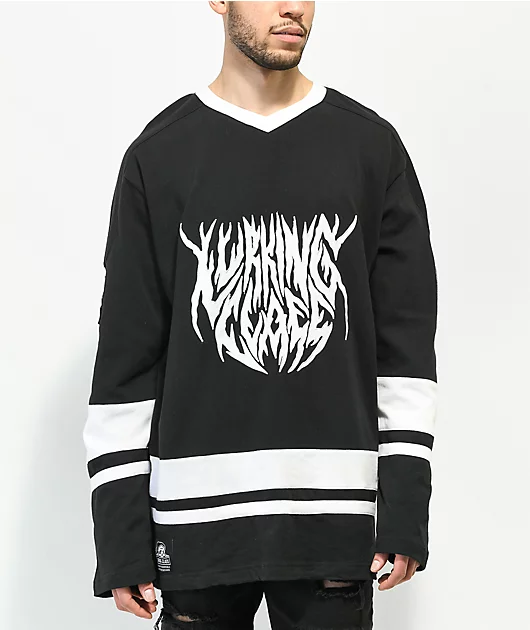 Lurking Class by Sketchy Tank Lurker Black Hockey Jersey