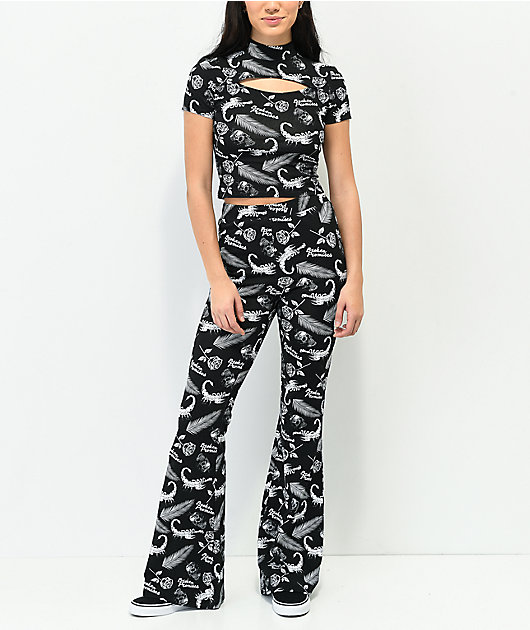 19100-broken-promises-tropic-disaster-black-mock-neck-crop-t-shirt-3.jpg Broken Promises Tropic Disaster Black Mock Neck Crop T-Shirt