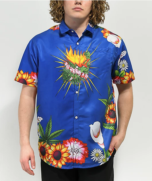 Tealer Romeo Blue Short Sleeve Button Up Shirt