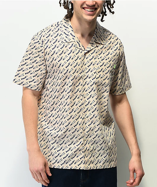 HUF Breaker Natural Button Up Short Sleeve Shirt
