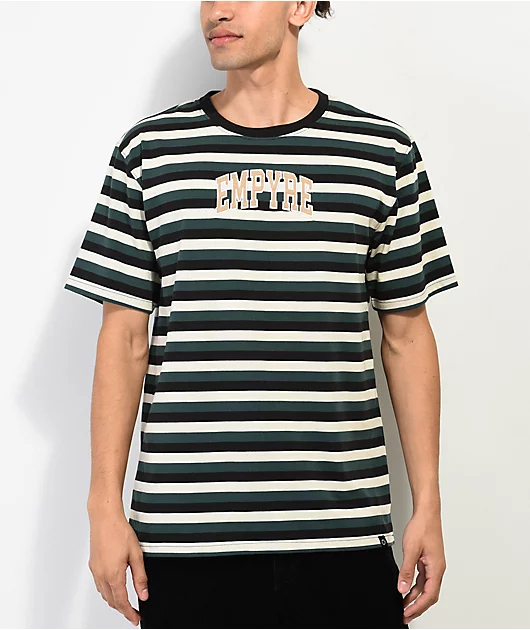 Empyre Good Sport Green, Black, & Tan Stripe T-Shirt