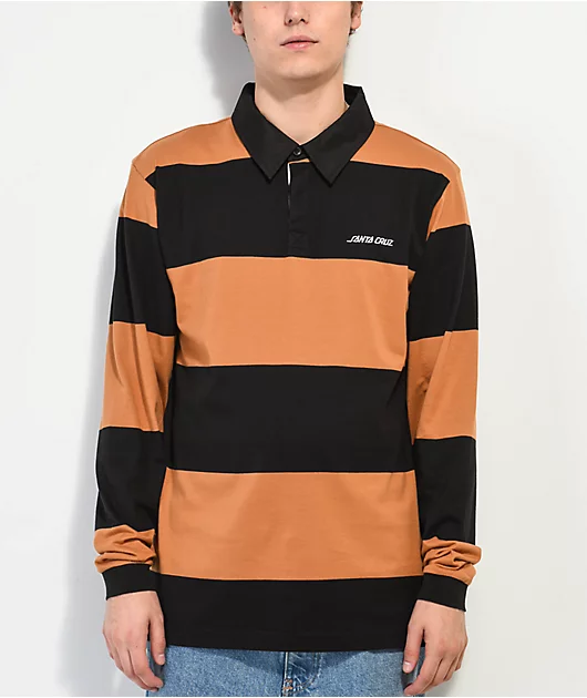 Santa Cruz Irwin Black & Sand Long Sleeve Rugby Shirt