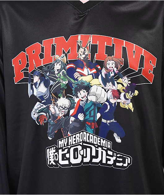 Primitive x My Hero Academia Black Hockey Jersey