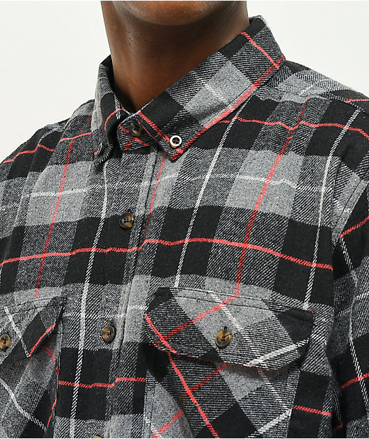19742-montage-black-grey-red-plaid-flannel-shirt-5.jpg Montage Black, Grey & Red Plaid Flannel Shirt