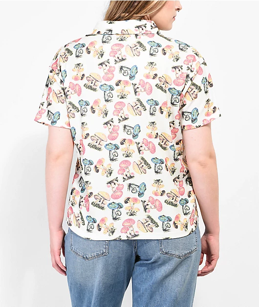 NGOrder Mushroom Natural Short Sleeve Button Up Shirt
