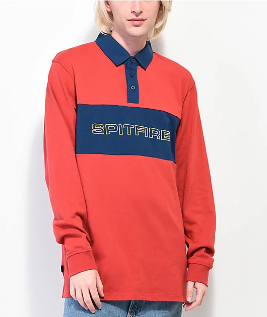 Spitfire Geary Red Rugby Shirt