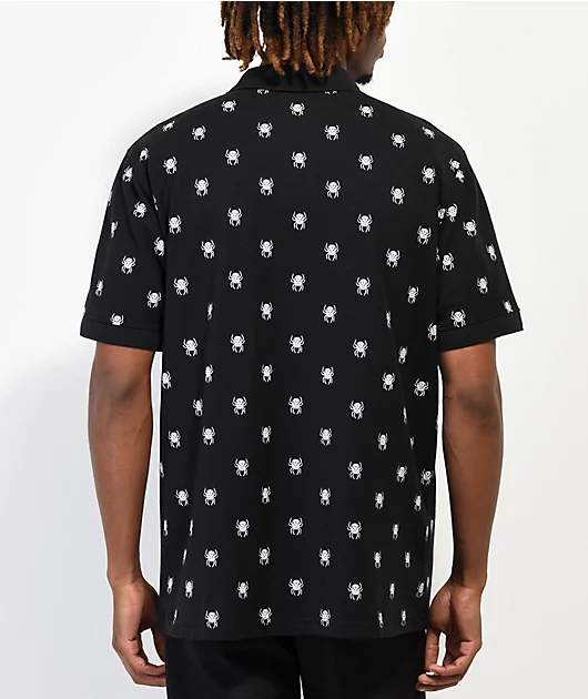 Lurking Class by Sketchy Tank Spider Black Polo Shirt