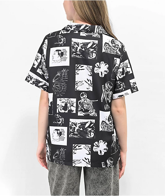 Vitriol Ziggy Black & White Short Sleeve Button Up Shirt