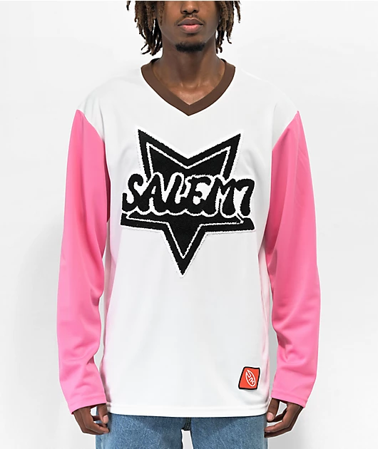 Salem7 Pink & White Hockey Jersey