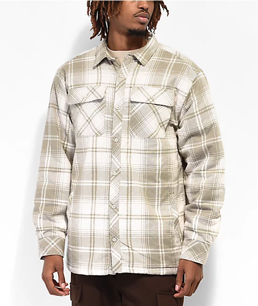 Dravus Oatmeal Sherpa Flannel Shacket