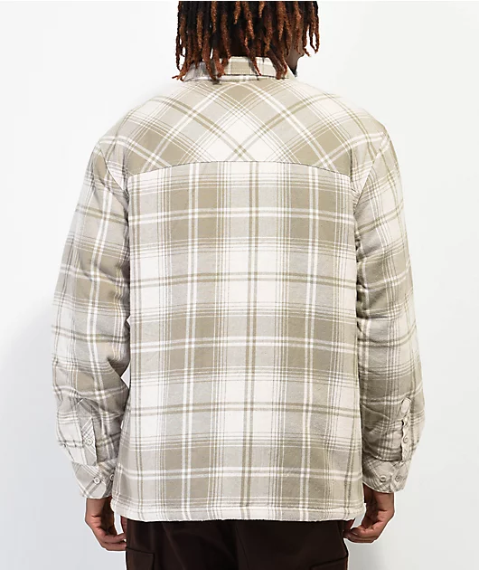 Dravus Oatmeal Sherpa Flannel Shacket