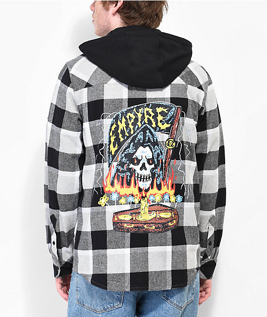 Empyre Hit Back Black & White Hooded Flannel