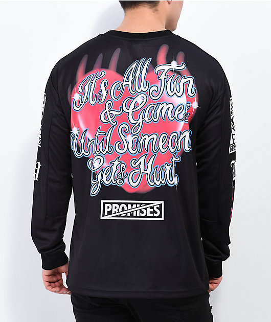 Broken Promises Gets Hurt Black Hockey Jersey