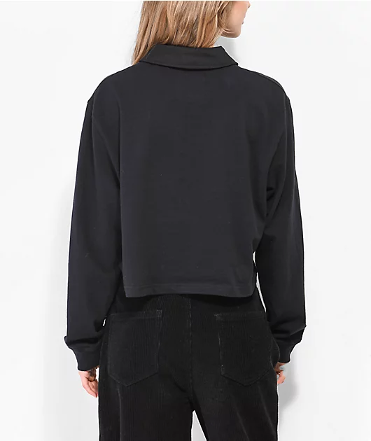 Lurking Class by Sketchy Tank Thrasher Black Crop Rugby Shirt