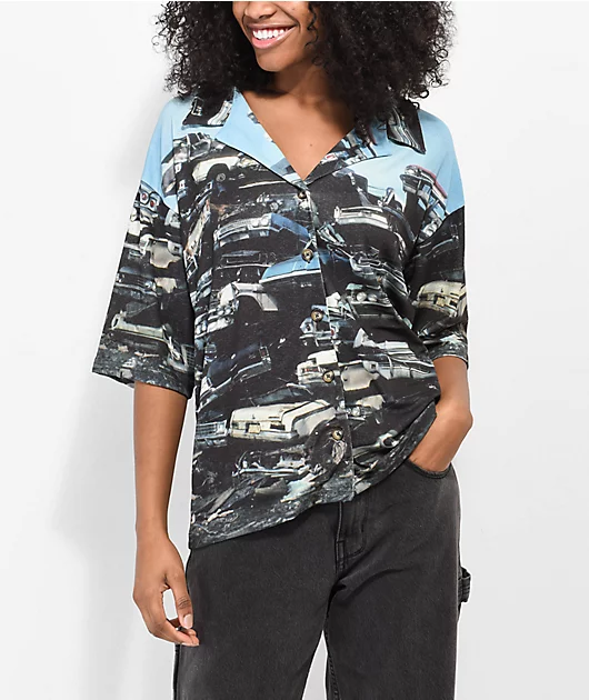 Basic Pleasure Mode Wasteland Short Sleeve Button Up Shirt