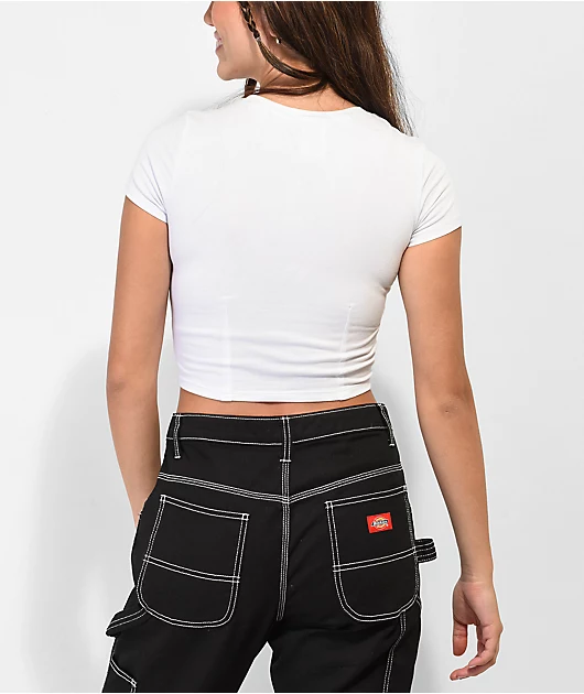 Schaf I'm Ok White Crop T-Shirt