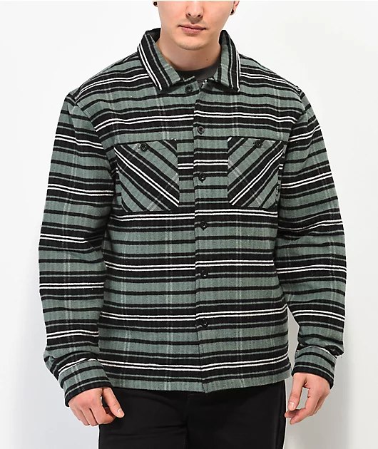 Welcome Nimbus Dark Green Plaid Flannel Shirt