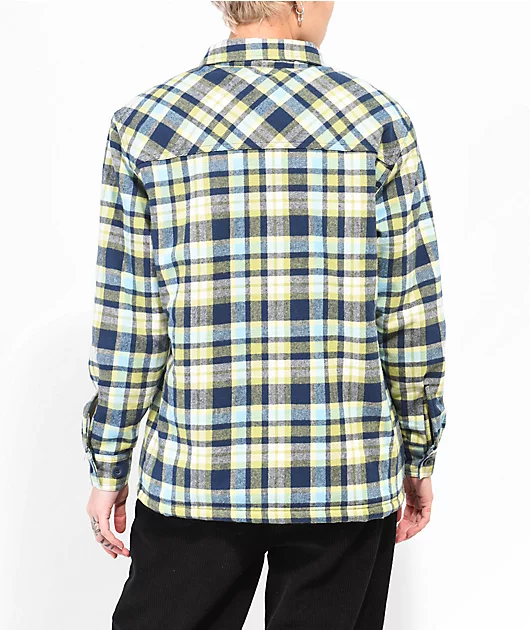 Empyre Cayden Blue & Green Flannel Sherpa Jacket