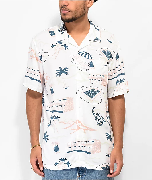 Vans Scenic White Short Sleeve Button Up Shirt