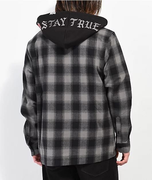 DGK Undisputed Black Hooded Flannel Jacket